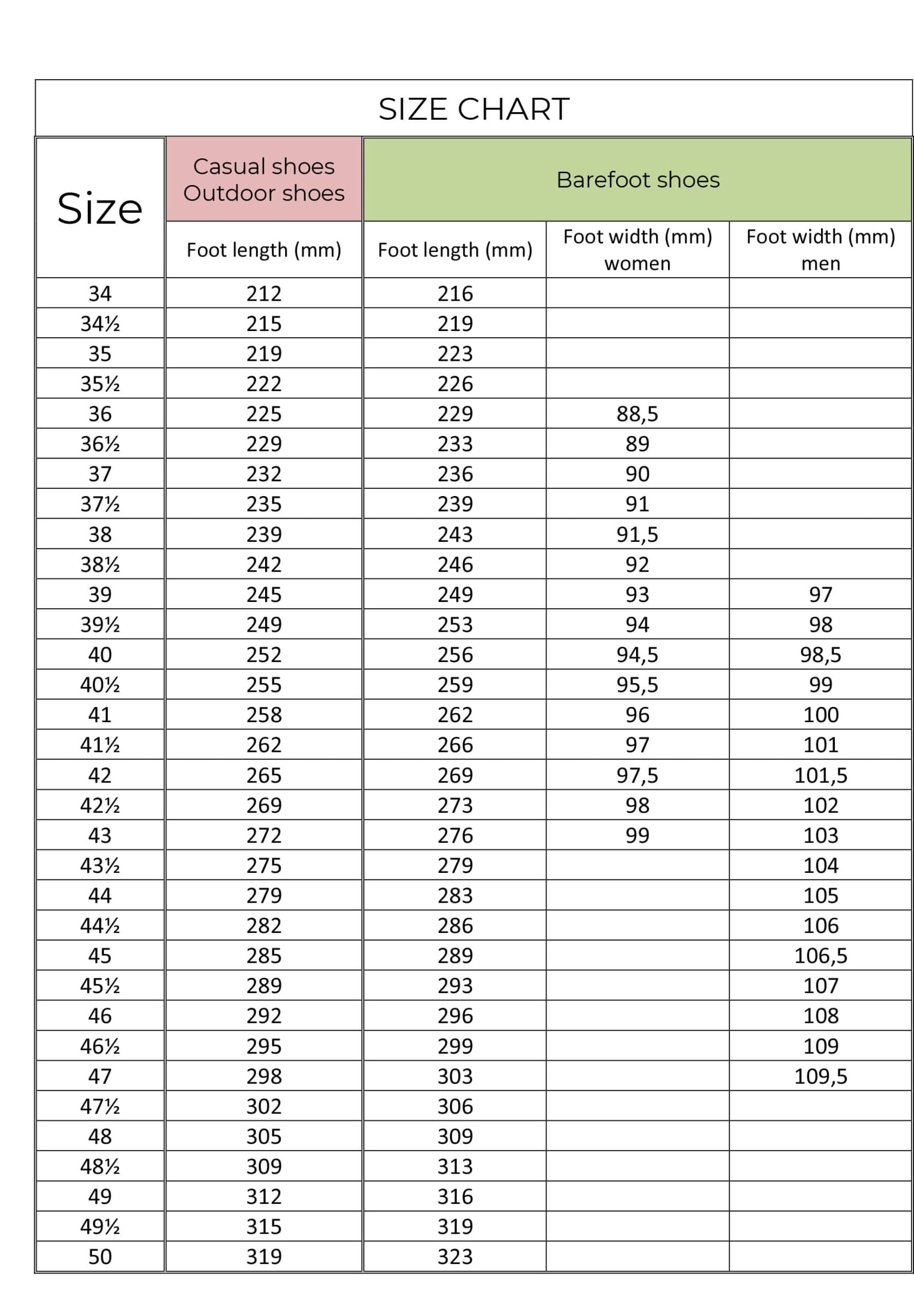 SIZING | Proalp obutev